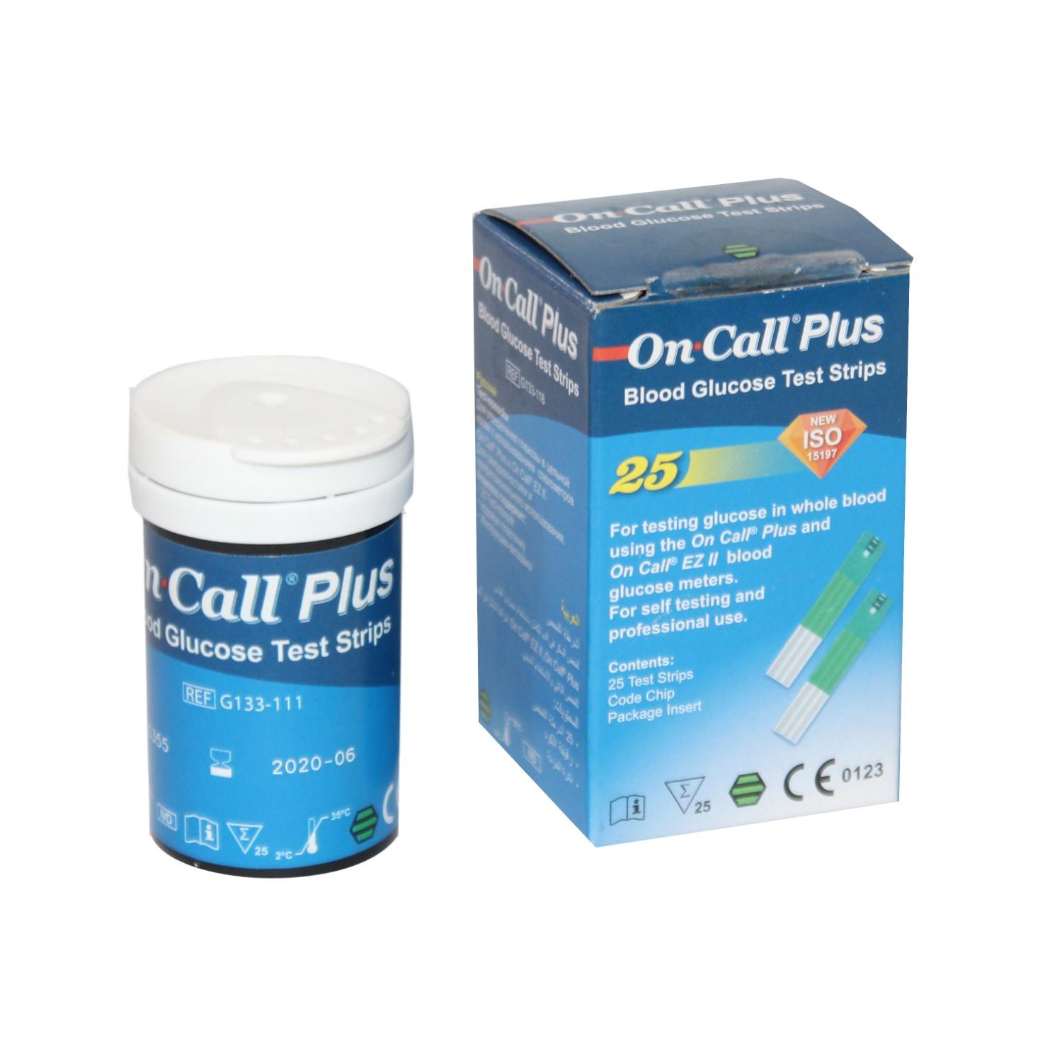 On Call Plus (25) Blood Glucose Test Strips - Mdk mart